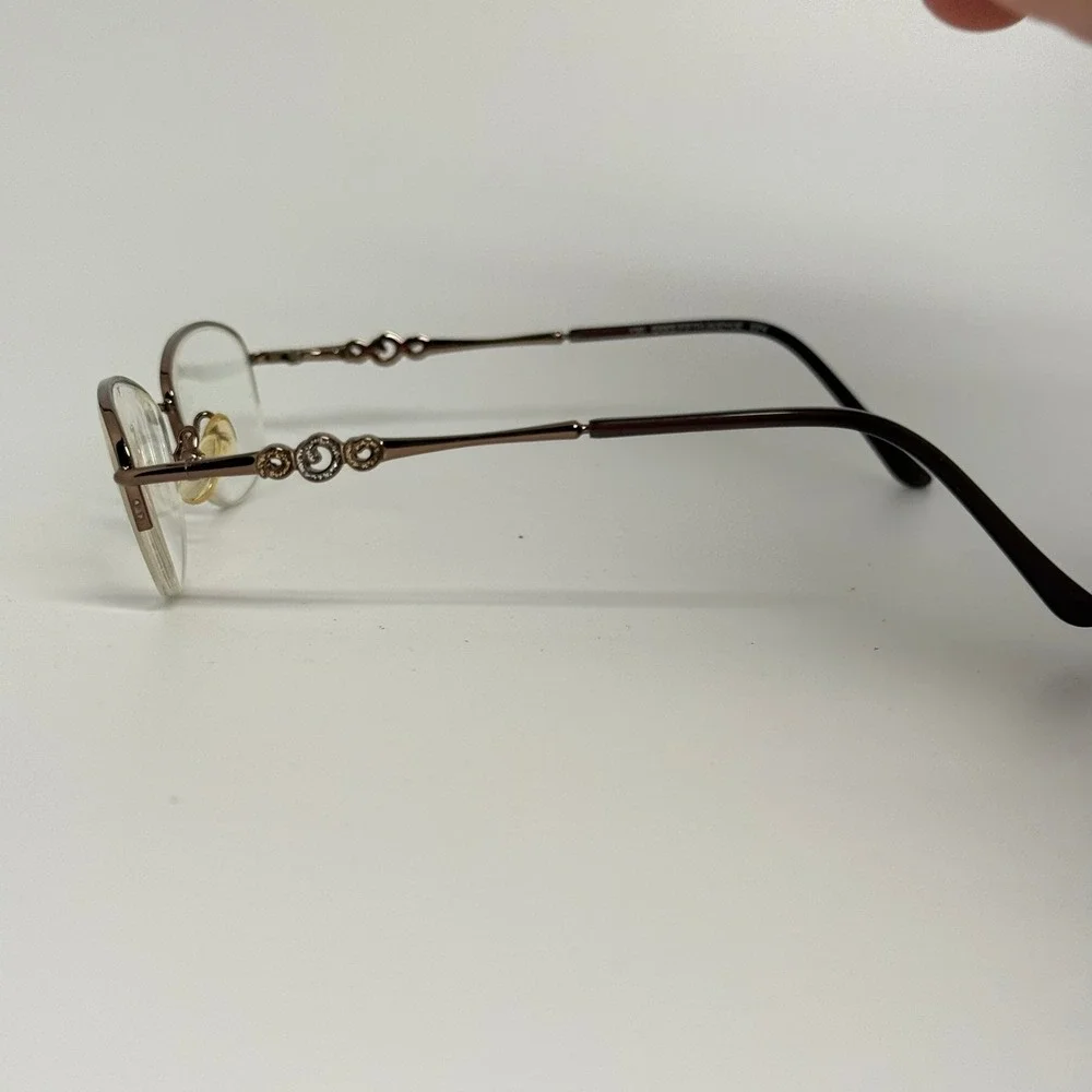 Saks Fifth Avenue S5A 211 EP4 Bronze Semi Rimless Eyeglasses Frames 50-17-130